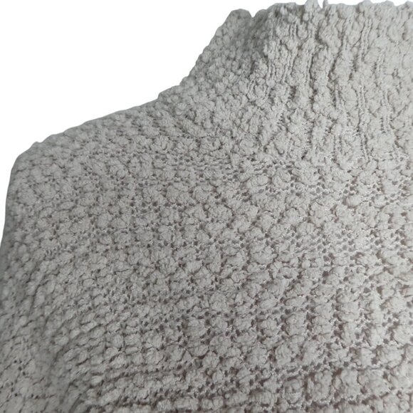 Debut Beige Mock Neck Pullover Popcorn Sweater Womens Large - Picture 3 of 7